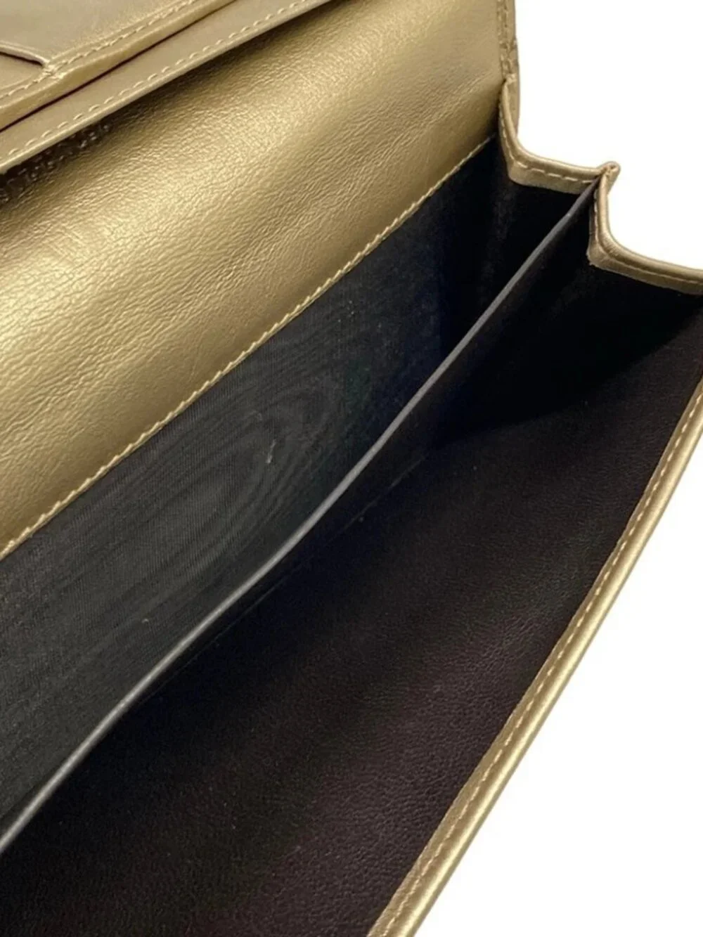 GUCCI Micro-Guccissima / Metal Bar 257012 Gold Leather Long Wallet - Picture 5 of 7